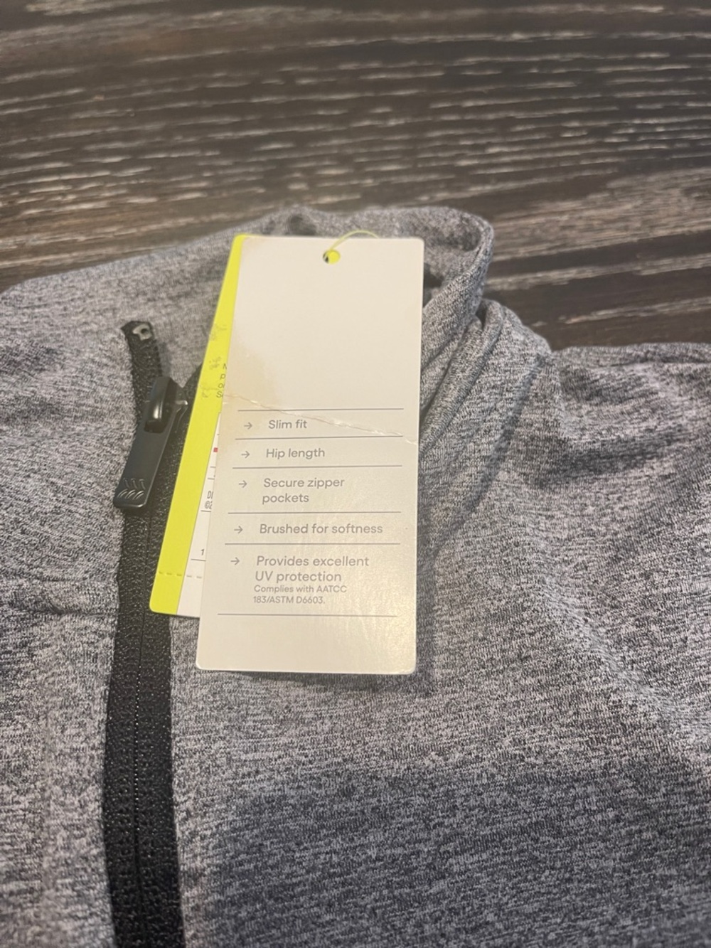 All In Motion S Womens Jacket Full Zip Moisture Wicking Quick Dry Heathered Gray - Picture 3 of 3